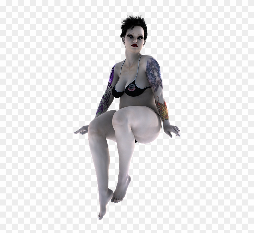 Tattoo Lady Pose 3d Render People Woman Girl - Tights Clipart