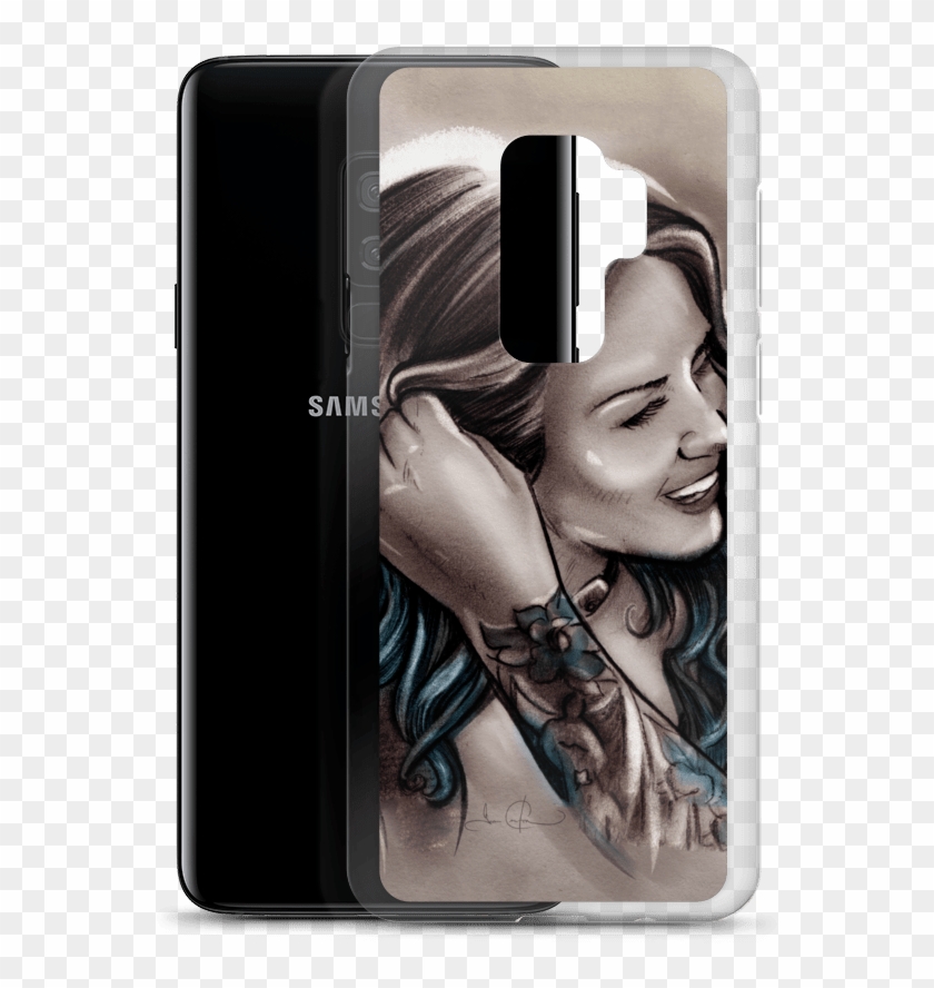 Casual Blue Hair & Tattoo Girl Samsung Case - Tattoo Clipart