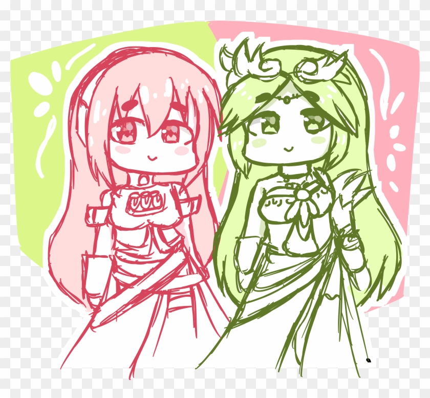 Megami Palutena And Megurine Luka Are My Two Waifus~ - Illustration Clipart
