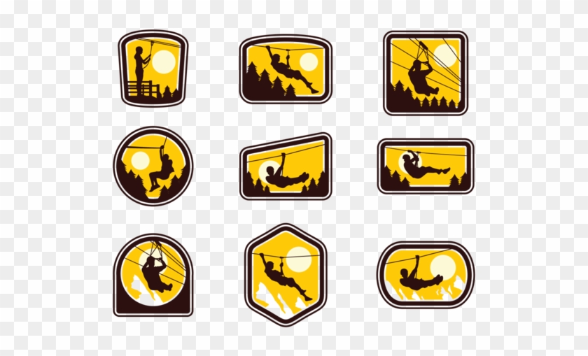 Zipline Vector Illustration - Clip Art - Png Download