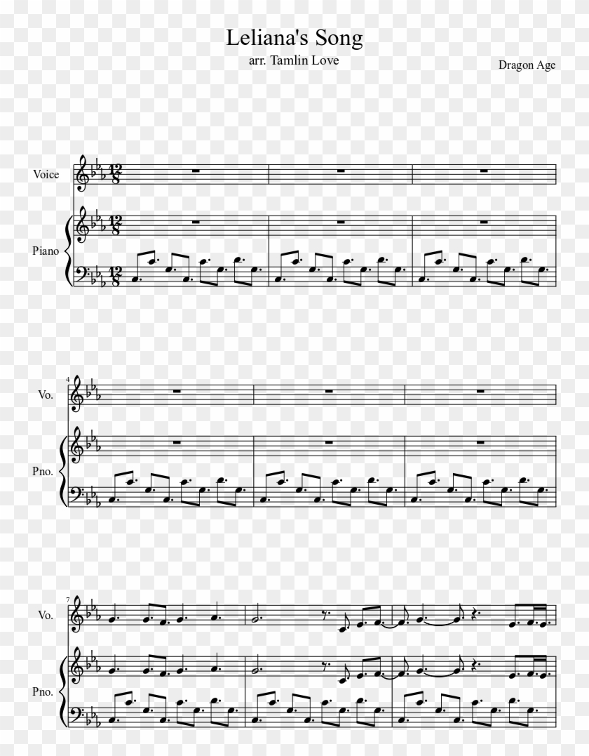 Leliana S Song Sheet Music Composed By Dragon Age 1 Just Can T Wait To Be King 악보 Clipart Pikpng