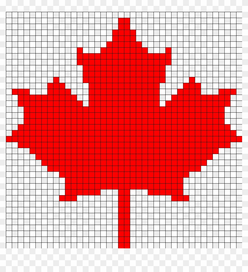 Canada Maple Leaf Perler Bead Pattern / Bead Sprite - Canada Flag Luggage Tag Clipart #4053587