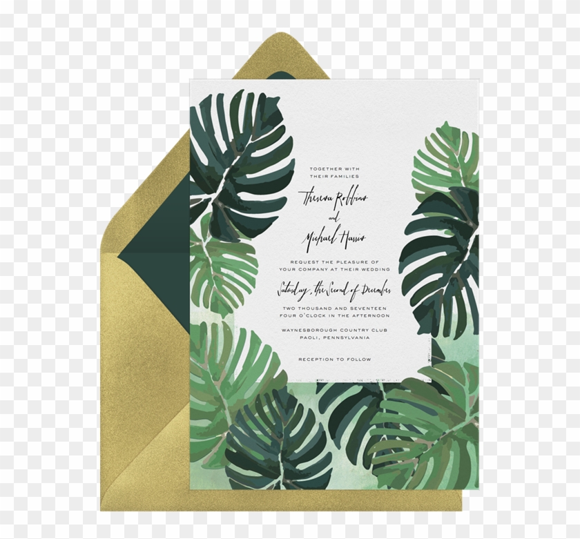 Transparent Palm Leaves - Palm Leaf Invite Clipart #4054125
