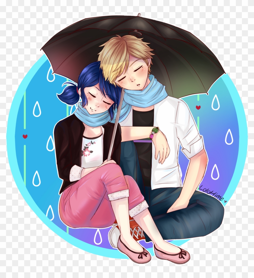Miraculous Ladybug Wallpaper Called Adrien And Marinette - Adrien Marinette Miraculous Clipart #4055041