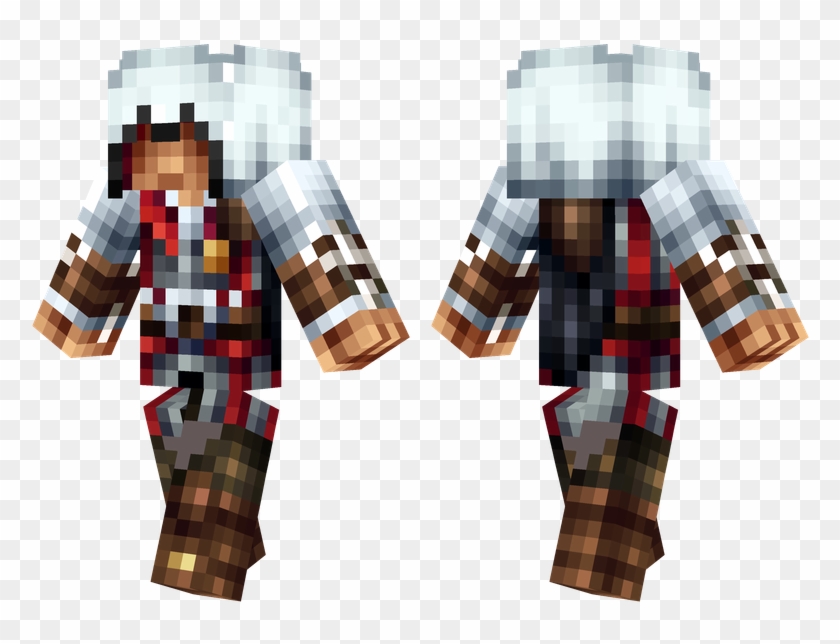 Ezio - Red Scarf Minecraft Skin Clipart #4055333