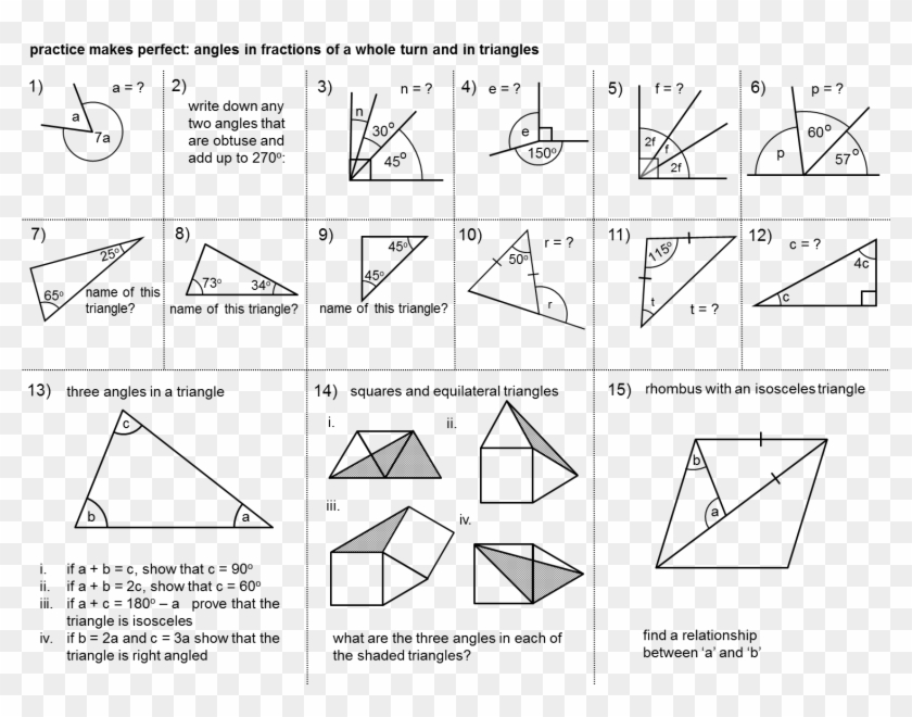 Angles In A Whole Turn And In Triangles - Angles W Geometry Clipart #4055746