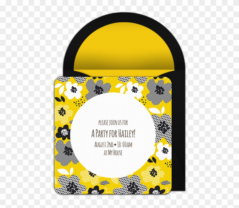 Flower Sketch Online Invitation - Circle Clipart