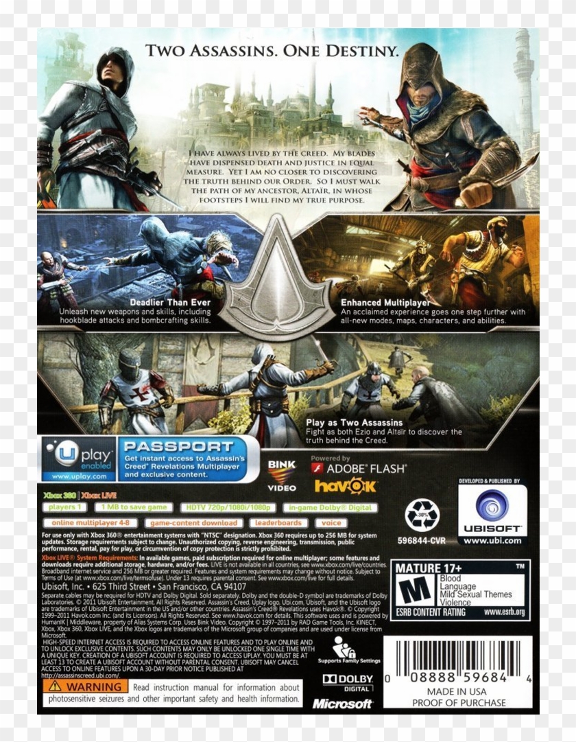 Assassins Revelations Signature Back - Assassin's Creed Revelation Xbox 360 Clipart