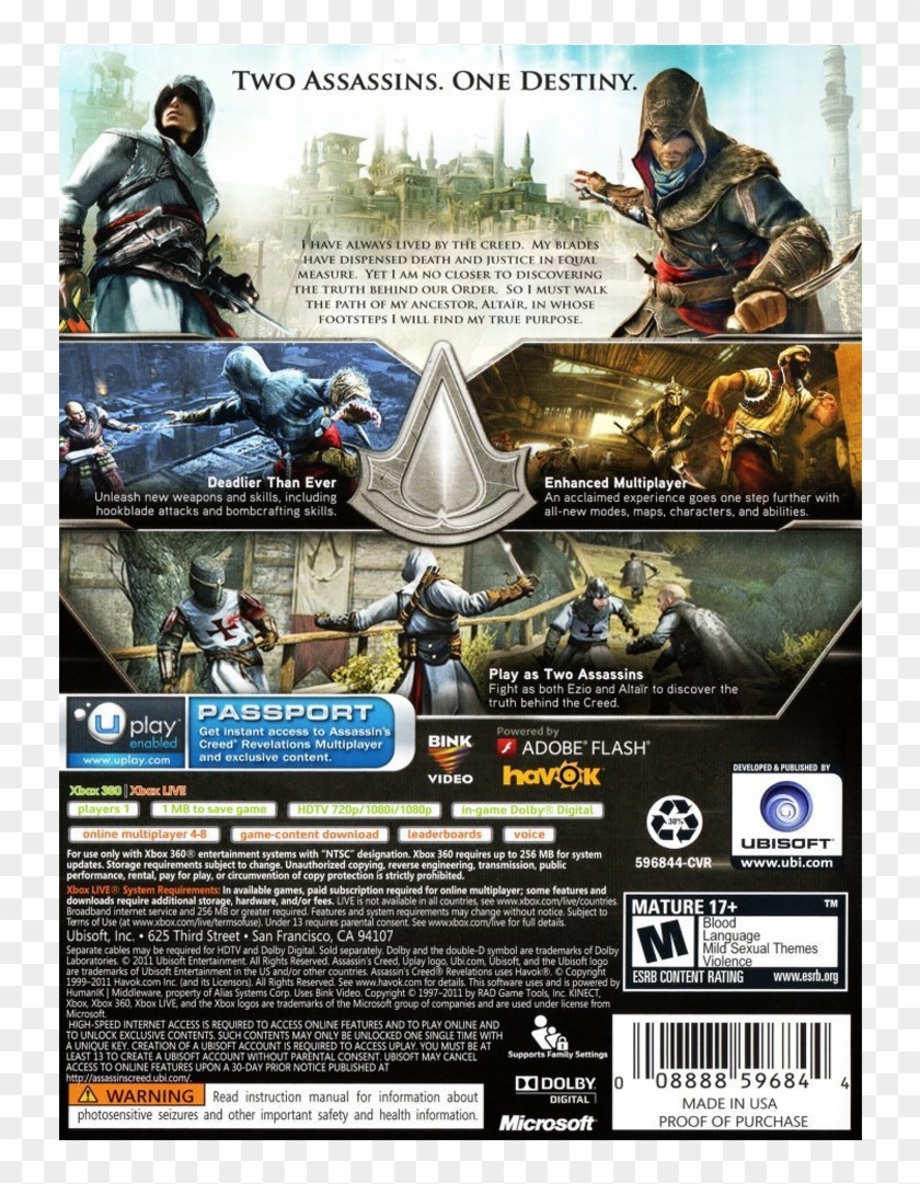 Assassins Revelations Signature Back - Assassin's Creed Revelation Xbox 360 Clipart #4056277