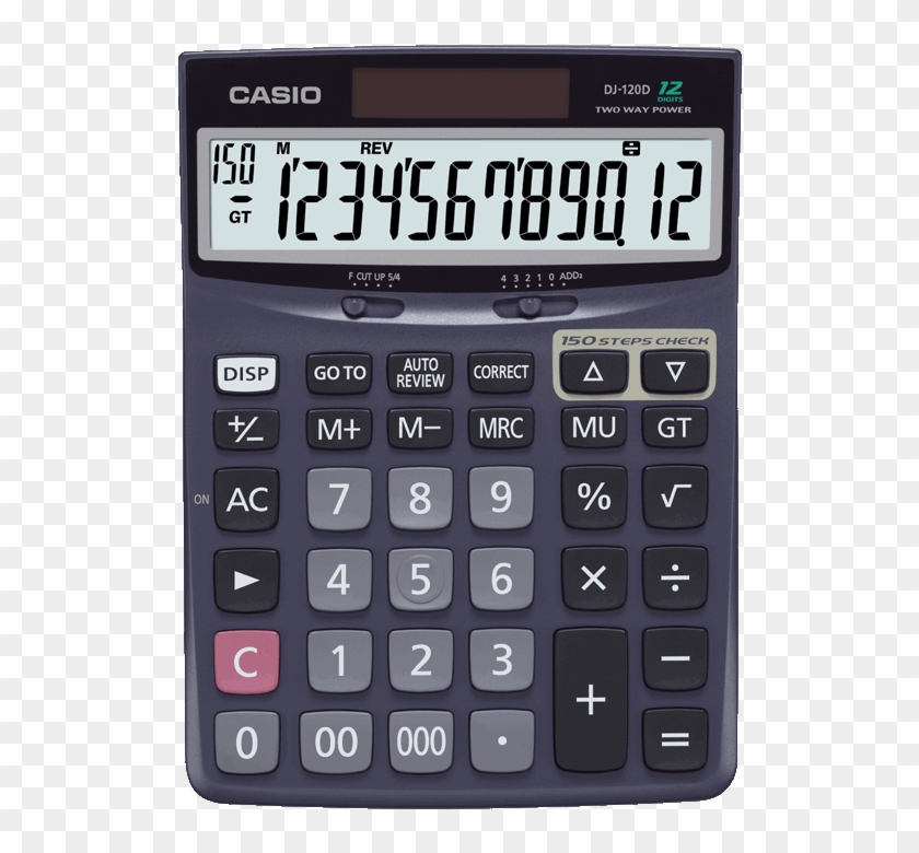 Casio Dj-120d Desktop Business Calculator Black - Casio Dj 120d Plus Clipart