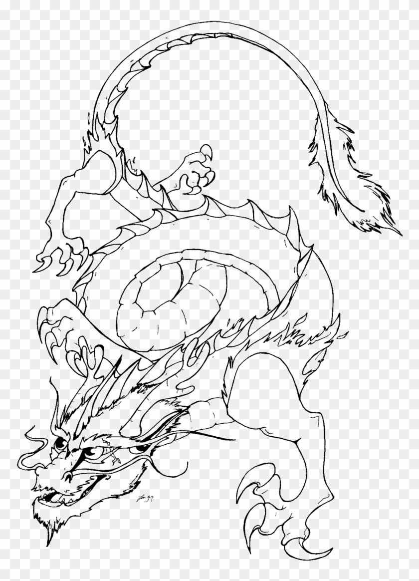 Sketch , Png Download - Chinese Dragons Sketch Clipart #4056482