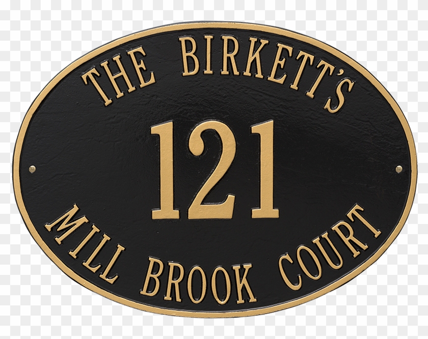 Hawthorne Oval Estate Wall Address Plaque, Three Lines - Emblem Clipart