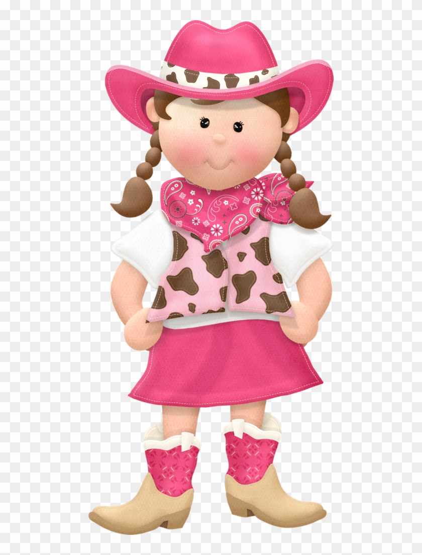 Cowboy E Cowgirl Girl Clipart, Cute Clipart, Western - Cow Girl Clipart Png Transparent Png #4056547