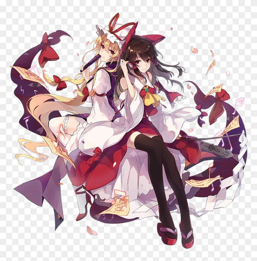Yᴜᴋᴀʀɪ『紫』 And Reimu - Anime Clipart #4057284