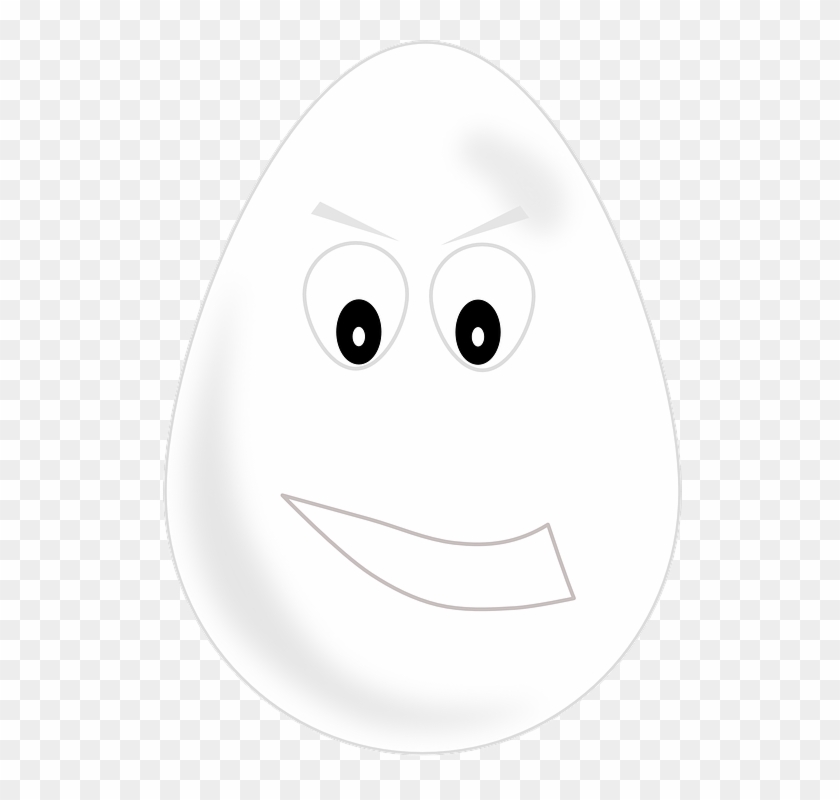 Egg Face Eyes Mouth Grimly Grim Fierce Ferocious - Cartoon Clipart