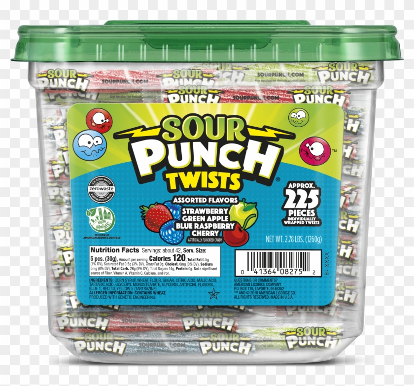 Sour Punch Twists, 3" Individually Wrapped Chewy Candy, Clipart #4057960