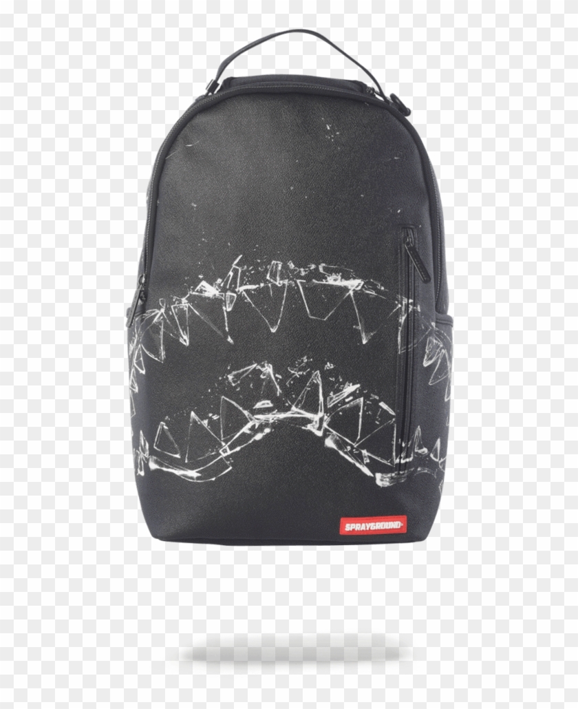 Sprayground broken best sale glass shark backpack