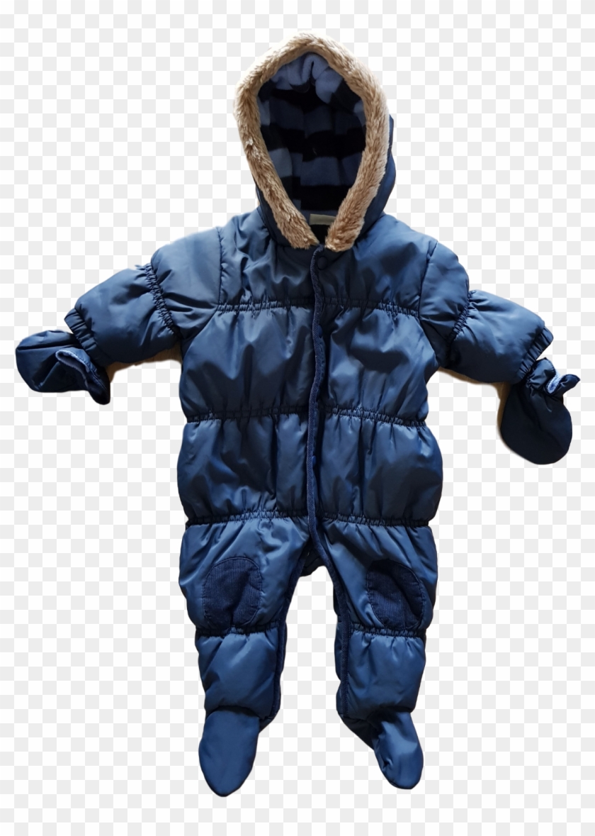 Next Baby 0-3 Mths Blue Pramsuit Snowsuit Hooded Winter - Hoodie Clipart