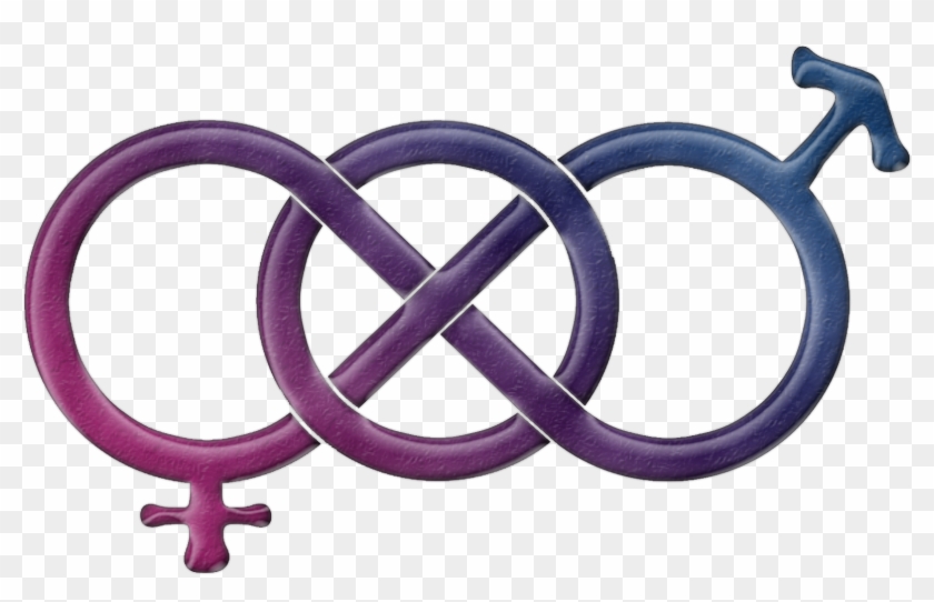 Bisexual Pride Gender Knot In Pride Flag Colors - Male Bisexuality Symbol Clipart