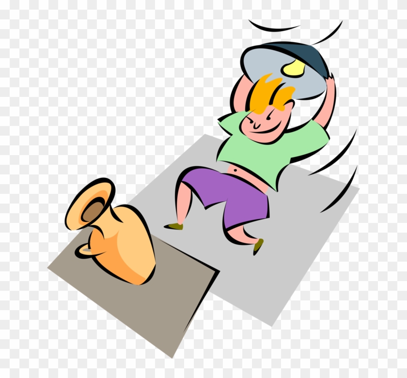 Vector Illustration Of Child Playing And Swinging From - Cartoon Clipart #4061483