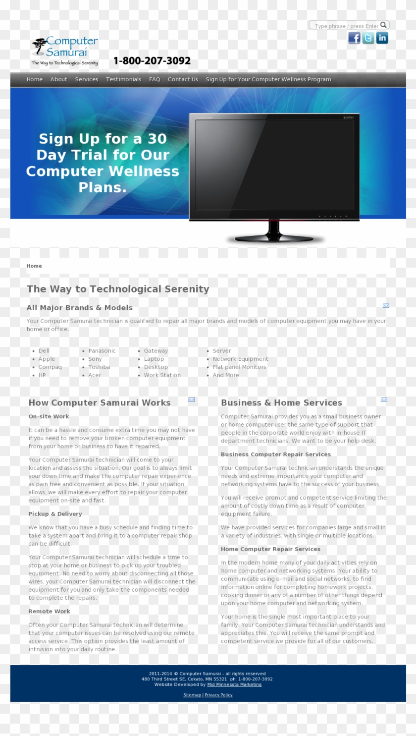 Computer Samurai Competitors, Revenue And Employees - Led-backlit Lcd Display Clipart