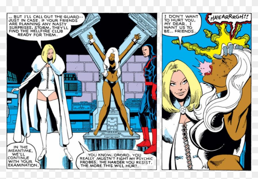 Uncanny X-men 131 Page 11 White Queen Storm Interrogation - Emma Frost 80s Clipart