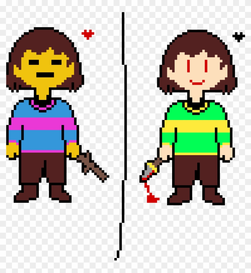 Frisk And Chara Sprite - Cartoon Clipart