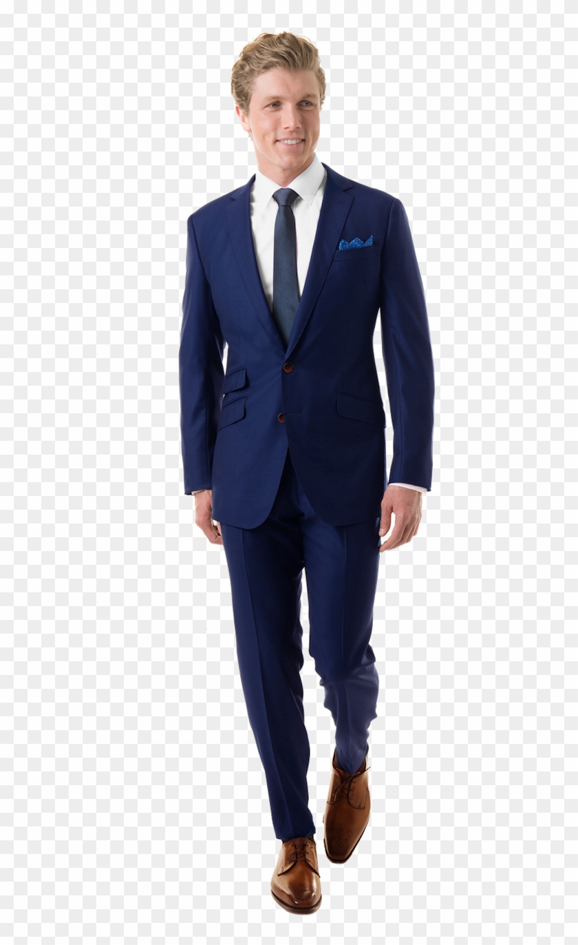 Blue Suit Png Free Download - Blue Suit Black Lapel Clipart #4062916