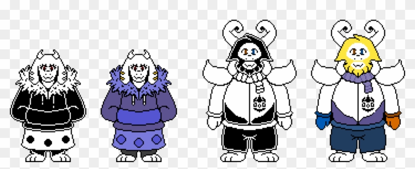 Made Some Fan Sprites Of Mismatch Toriel And Asgore - Cartoon Clipart