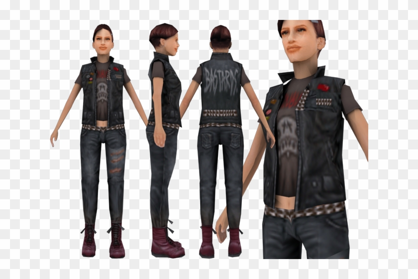 Punker Chick - Samp Biker Skin Clipart