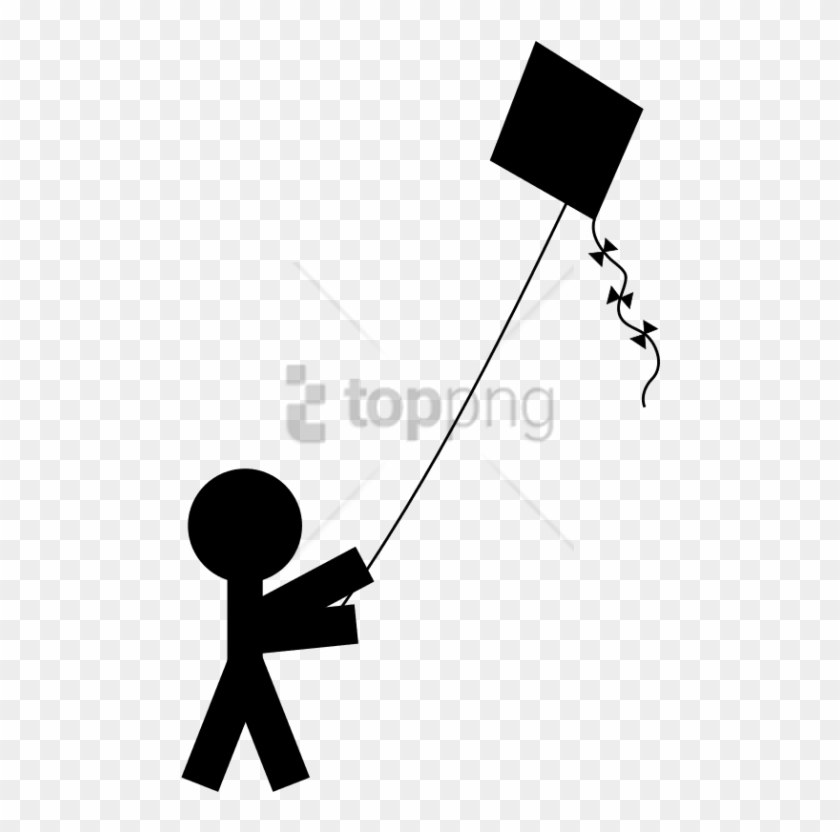 Free Png Banner Black And White Stock Child With A - Person Flying A Kite Clipart
