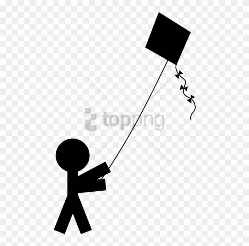 Free Png Banner Black And White Stock Child With A - Person Flying A Kite Clipart #4063171