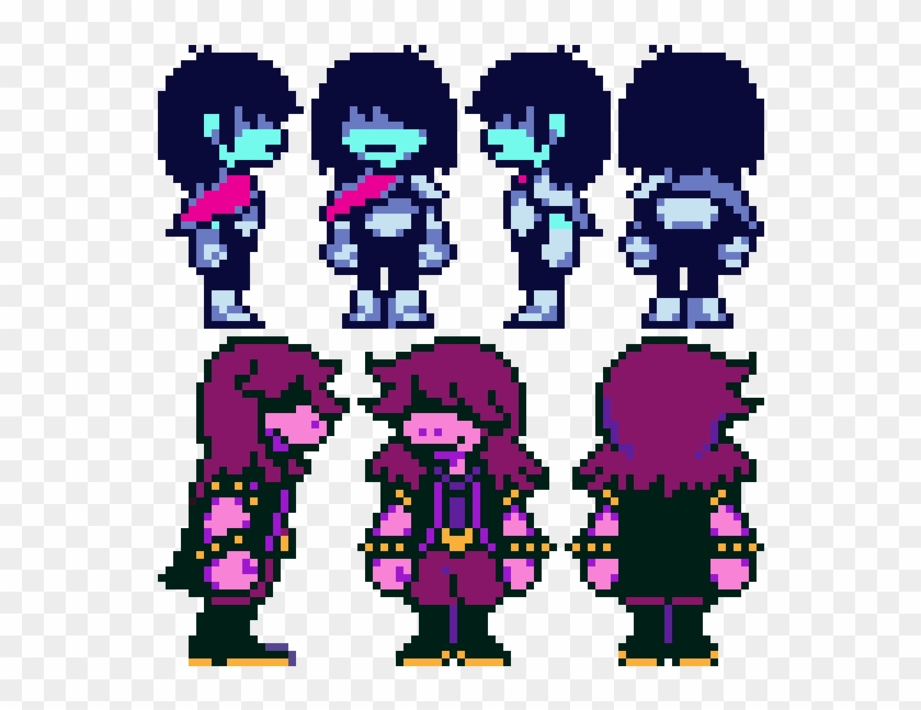 Susie And Kris Sprite-sheet - Susie Deltarune Sprite Sheet Clipart