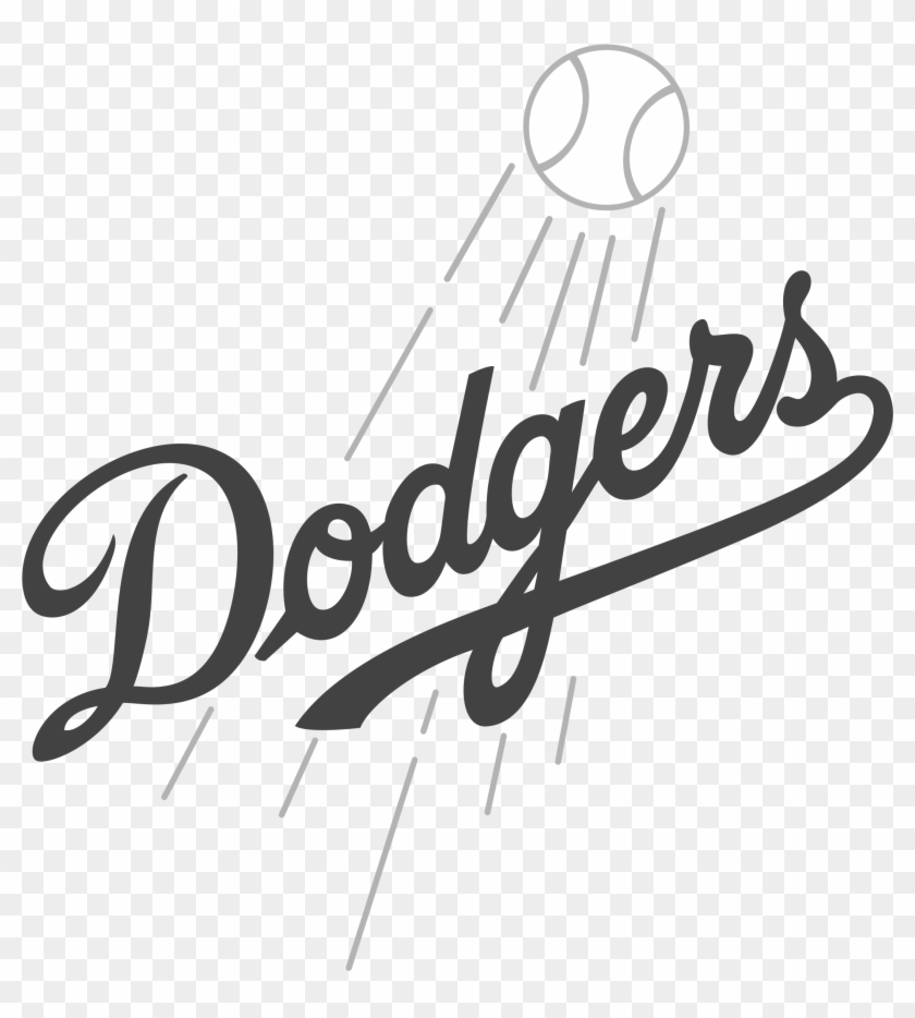 Los Angeles Dodgers Logo Black And White - Angeles Dodgers Clipart #4063525