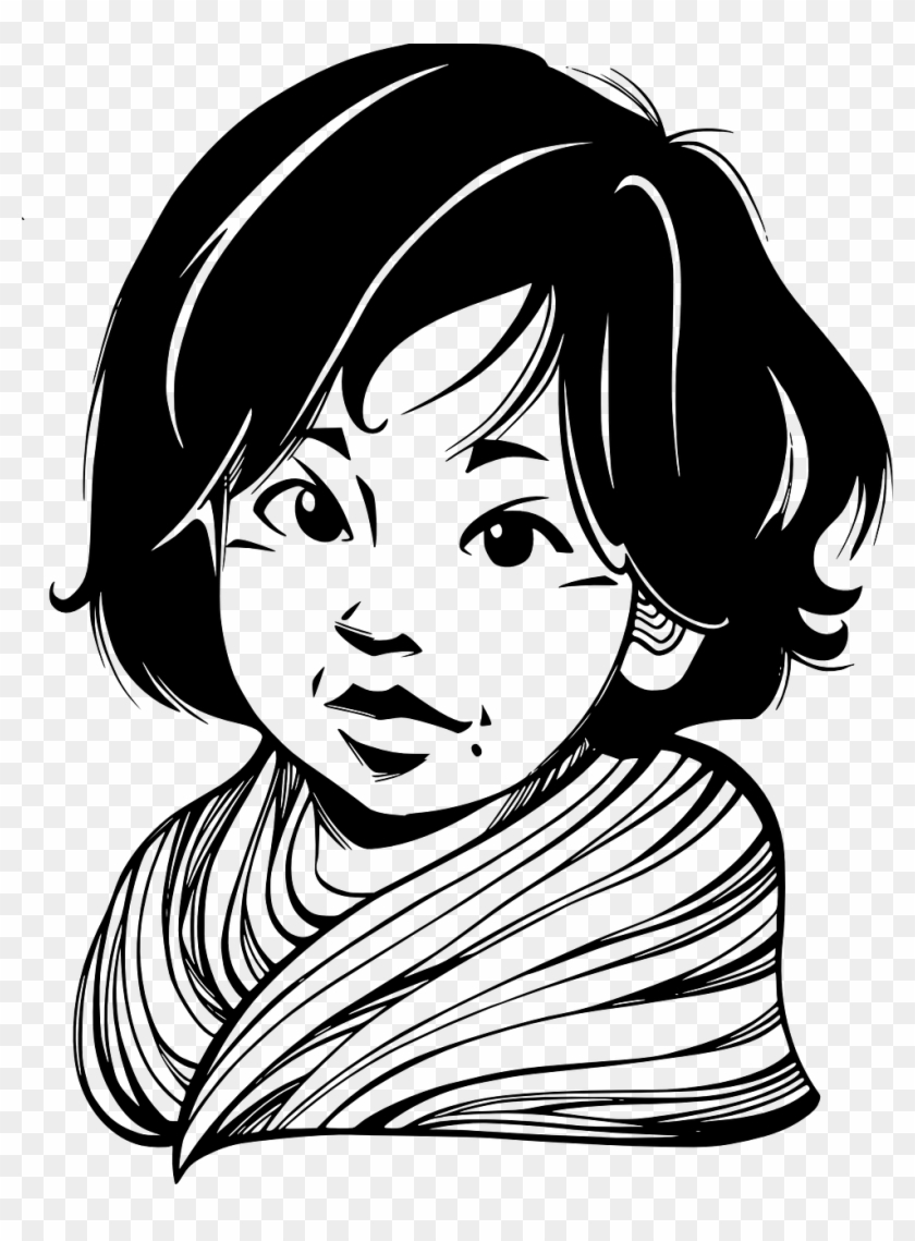 Child Girl Young Infant Png Image - Child Sketch Png Clipart #4063834
