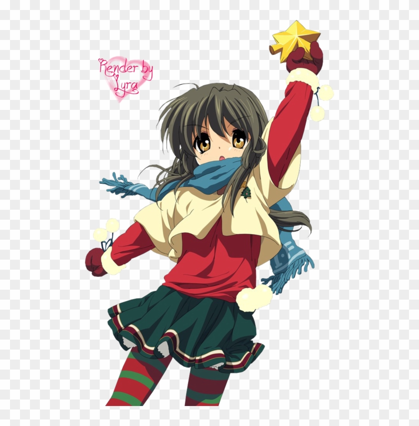Render Clannad Hiver Echarpe Gants Etoile Collants - Clannad Fuko Clipart #4065115