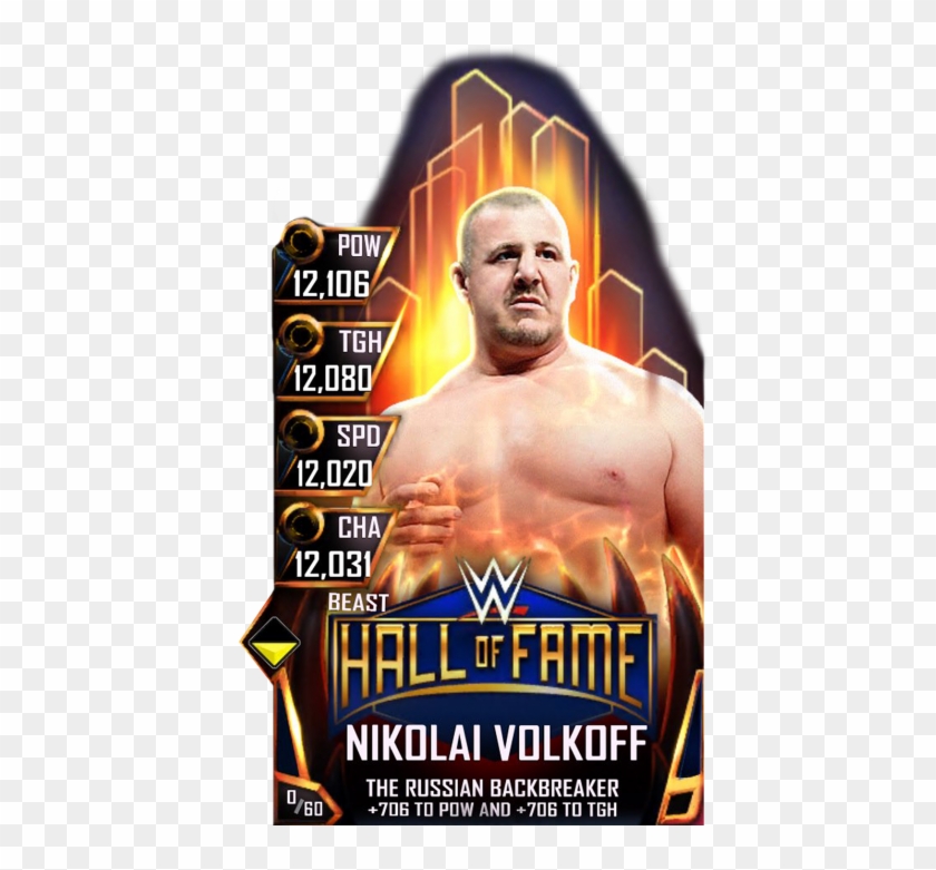 Supercard Nikolaivolkoff S4 16 Beast Halloffame - Wwe Supercard Kurt Angle Clipart