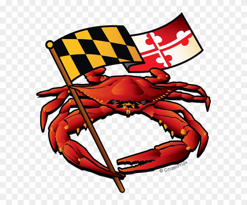 Bleed Area May Not Be Visible - Maryland Old Bay Crab Flag Clipart #4065755