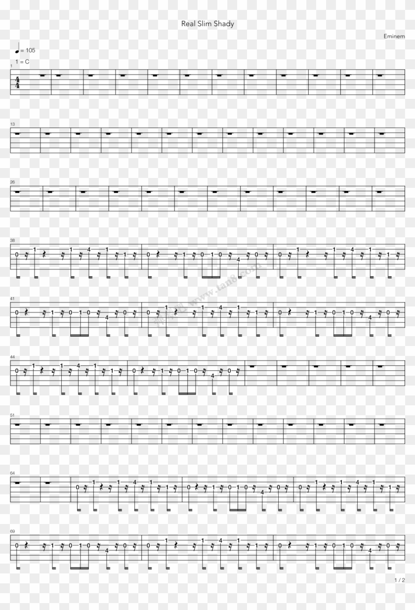 Real Slim Shady 电吉他 第1张 - All Too Well 吉他 譜 Clipart #4066024