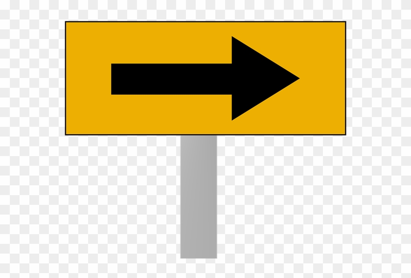 Road Arrow Arrow Direction Sign Road Right Street - Traffic Sign Clipart #4066620