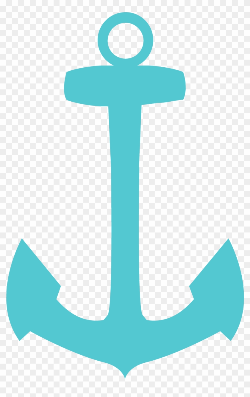 Clipart Black And White Library Anchor Clip Mint Green - Cross - Png Download
