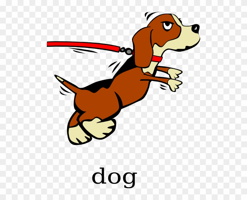 Dog On Leash Cartoon Clipart