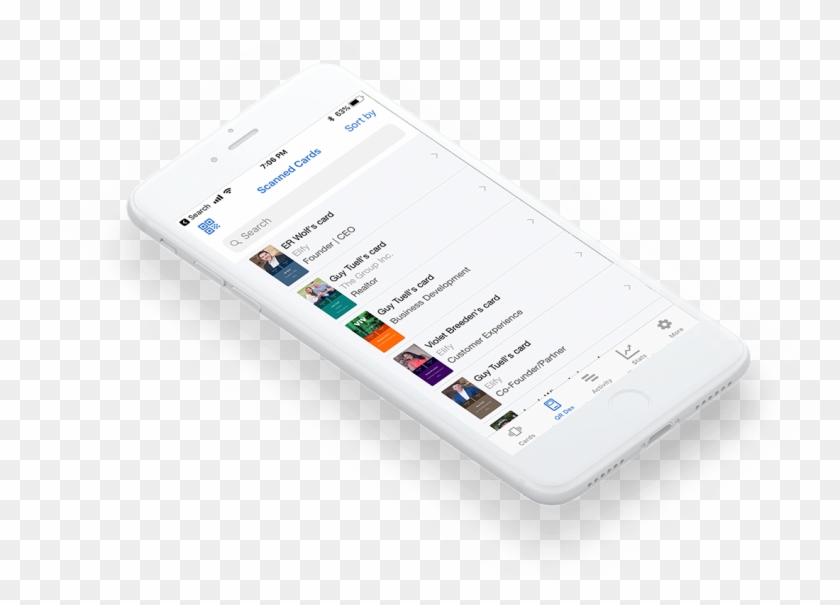 The Only Digital Card Rolodex You'll Need - Mobile App Contact List Design Clipart