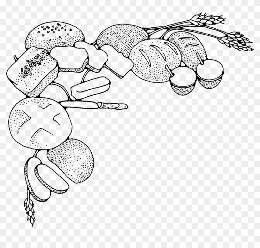 Bread Loaves Loaf Baked Bread Baking Bakery - Baked Goods Clip Art Black And White - Png Download