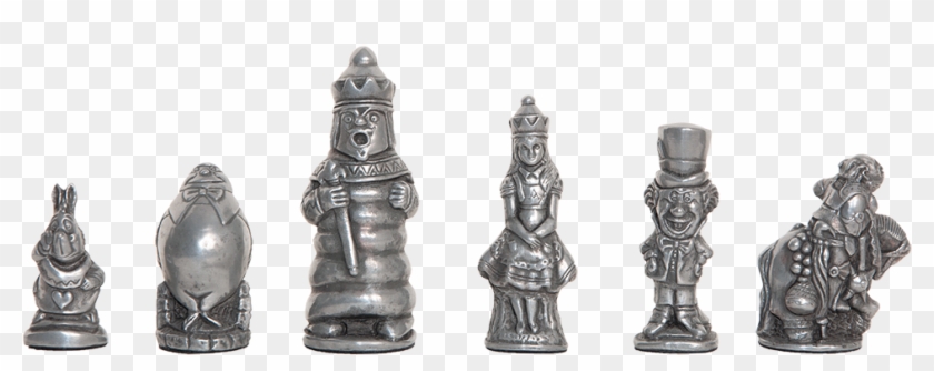 Alice In Wonderland Chess Pieces - Bronze Sculpture Clipart #4068572
