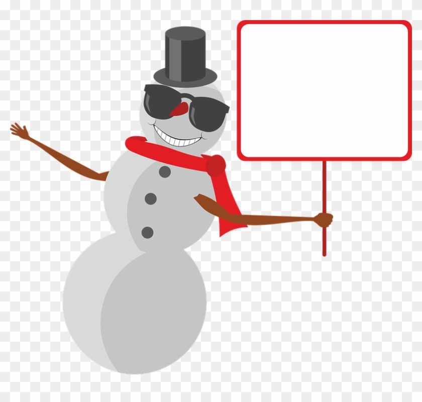 Snowman Snow Winter Christmas Cylinder Hat Scarf - Gambar Natal Manusia Salju Clipart #4068759