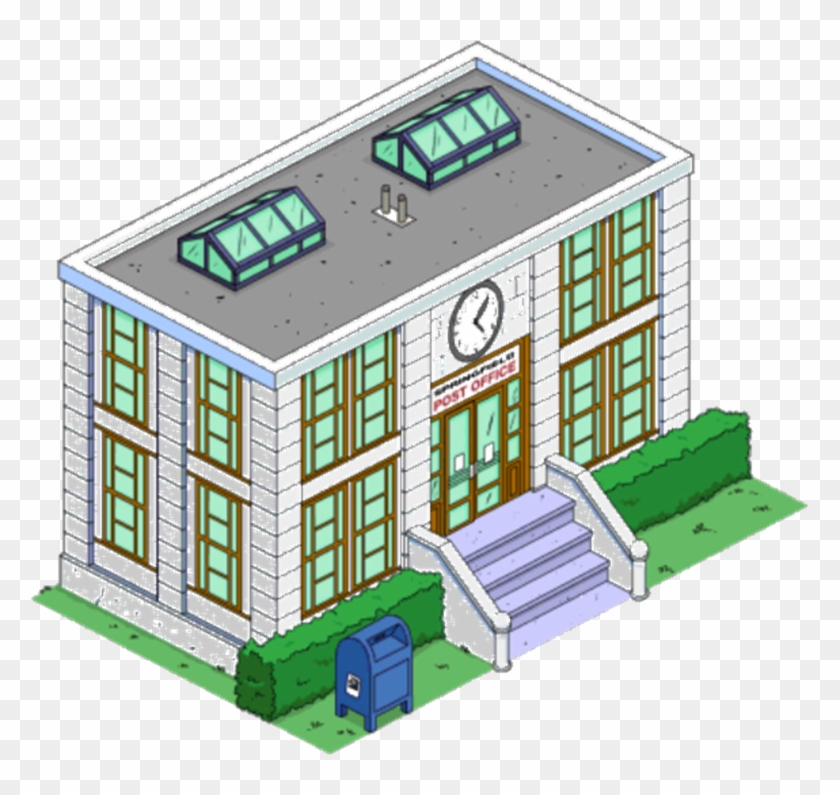 Download Springfield Post Office Tapped Out Springfield Simpsons Post Office Clipart Png