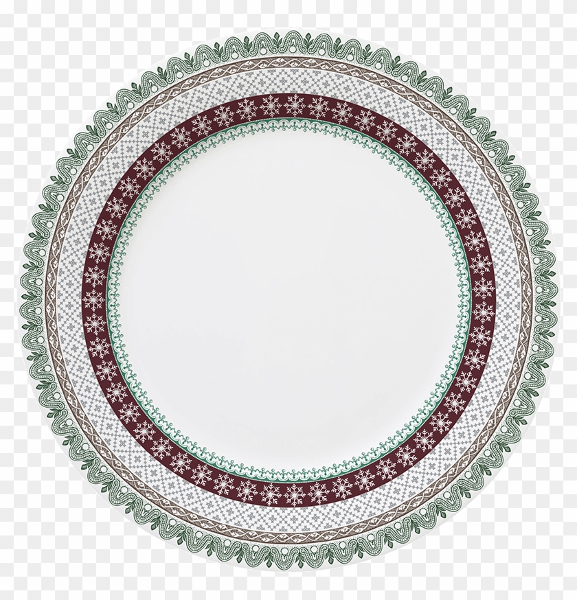 6 Dinner Plates Snowflake Pattern - Assiette Noel Gien 2018 Clipart