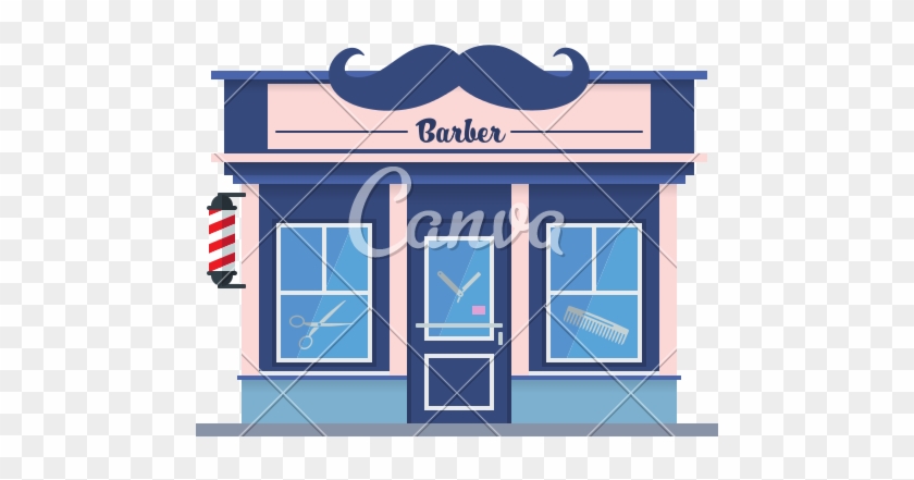 Old Barber Shop Vector Clipart #4069516