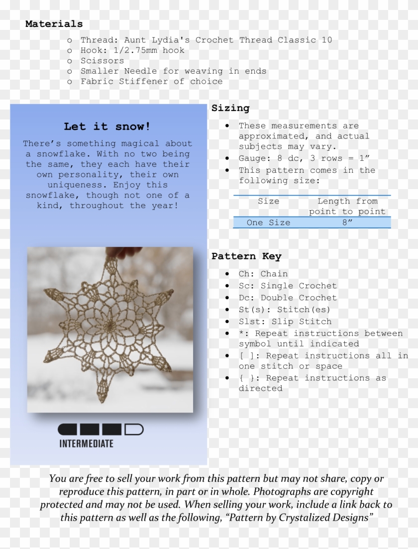 Pineapple Snowflake Crochet Pattern - Poster Clipart #4069972